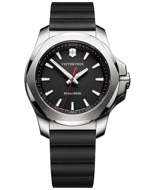 Victorinox Swiss Army Women S I N O X Black Rubber Strap Watch 37mm Reviews All Fine Jewelry Jewelry Watches Macy S