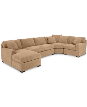 FURNITURE RADLEY 4-PC. FABRIC CHAISE SECTIONAL SOFA WITH WEDGE PIECE, CREATED FOR MACY'S