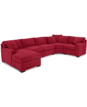 FURNITURE RADLEY 4-PC. FABRIC CHAISE SECTIONAL SOFA WITH WEDGE PIECE, CREATED FOR MACY'S