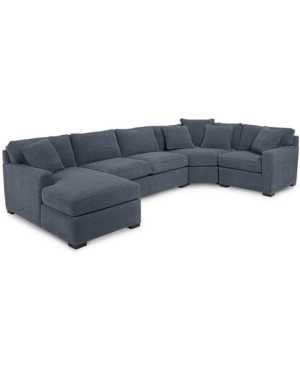 FURNITURE RADLEY 4-PC. FABRIC CHAISE SECTIONAL SOFA WITH WEDGE PIECE, CREATED FOR MACY'S