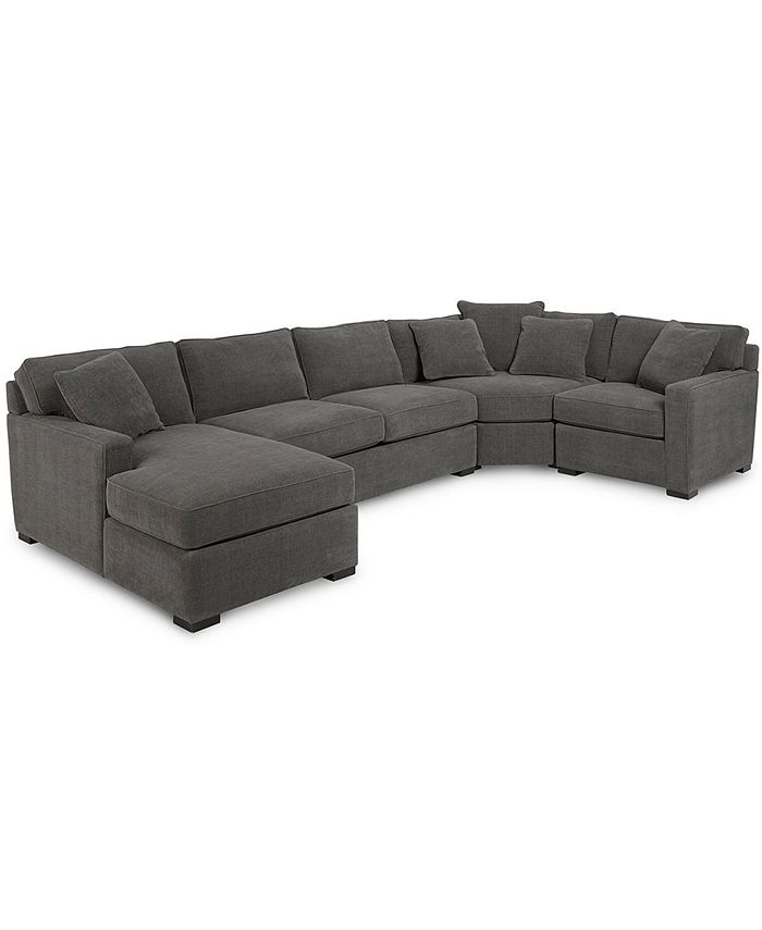 Furniture Radley 4 Piece Fabric Chaise, Sectional Sofa On Clearance