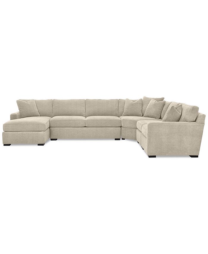 5 Piece Fabric Chaise Sectional Sofa, Macys Clearance Leather Furniture