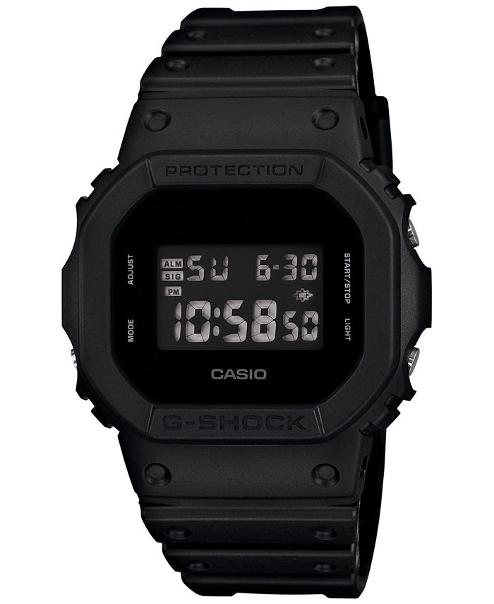 G-Shock - Men's Digital Black Resin Strap Watch 43x43mm DW-5600BB-1