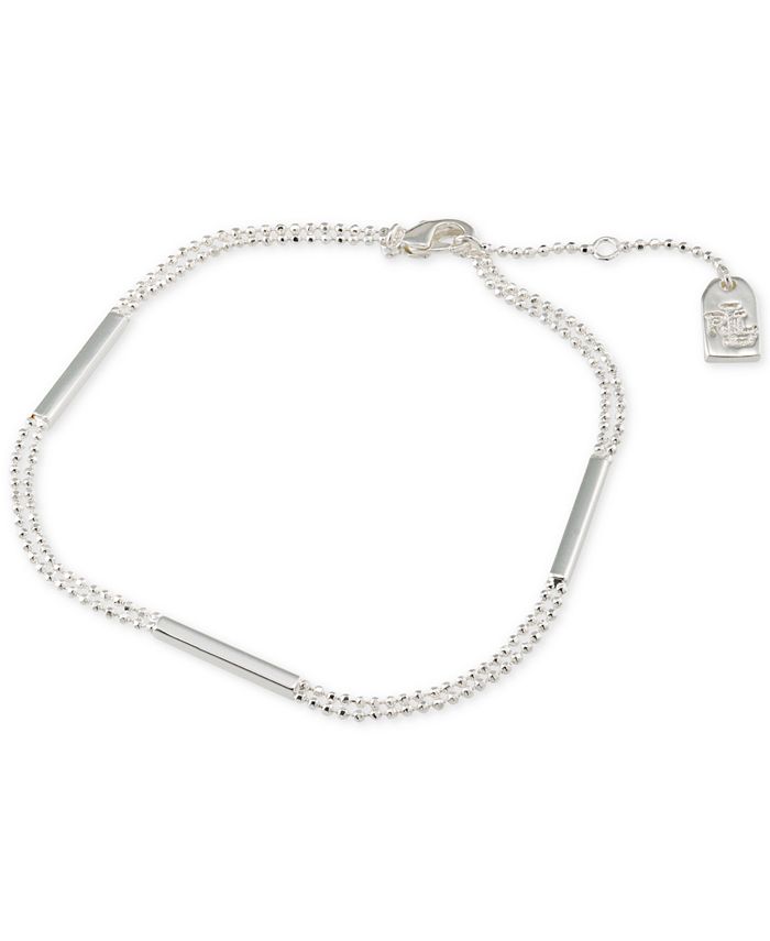 Lauren Ralph Lauren Silver-Tone Tube Double Row Bead Chain Bracelet ...