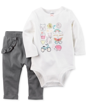 Carters 2-Pc. Totally Sweet Cotton Bodysuit & Pants Set, Baby Girls 0-24 months