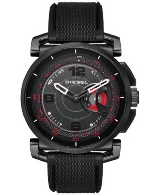 Diesel - Men's On Time Black Silicone Strap Smart Watch 58mm DZT1006