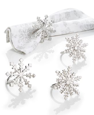 Martha Stewart Collection - Set of 4 Snowflake Napkin Rings