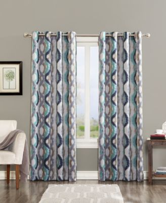 Corbin Watercolor Ogee Room Darkening Grommet Curtain Panel