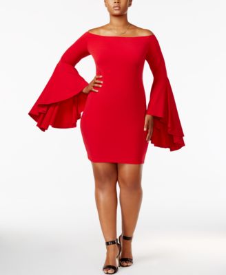 Soprano Trendy Plus Size Bell-Sleeve Dress