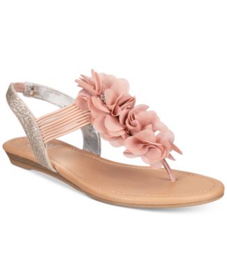 Material Girl Sari Floral Embellished Flat Sandals, Created for Macy's ...