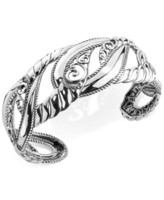 Carolyn Pollack - Filigree Openwork Cuff Bracelet in Sterling Silver