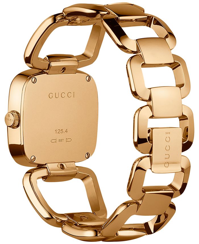 Gucci G Gucci Sunbrushed Brown Dial Rose Gold Steel Strap Watch For Women - YA125511