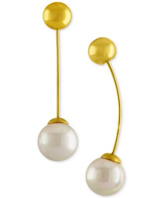 Majorica - Ball & Imitation Pearl Drop Earrings