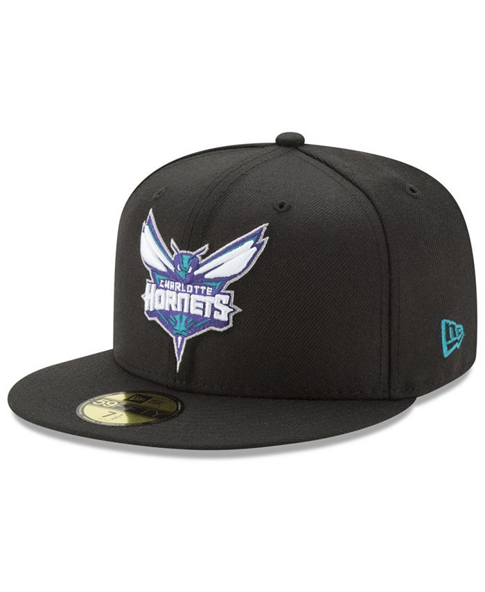 New Era Charlotte Hornets Metallic Diamond Patch 59FIFTY Fitted Cap ...