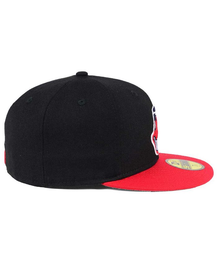 New Era Cleveland Indians Black & Red 59FIFTY Fitted Cap - Macy's
