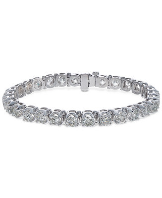 Macy&#39;s Diamond Tennis Bracelet (10 ct. t.w.) in 14k White Gold - Bracelets - Jewelry & Watches ...
