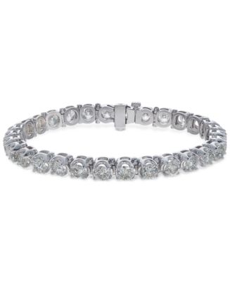 Macy&#39;s Diamond Tennis Bracelet (10 ct. t.w.) in 14k White Gold - Bracelets - Jewelry & Watches ...