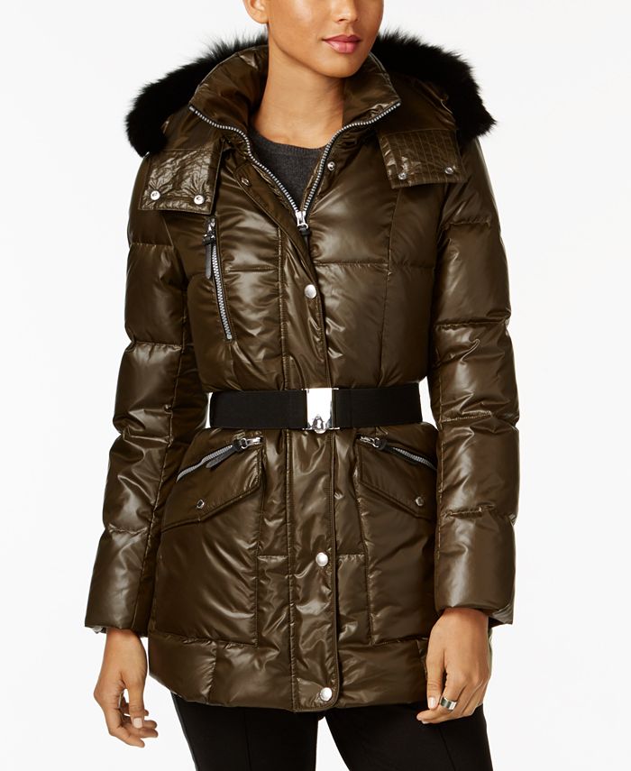 Andrew Marc Coyote Fur Trim Hooded Puffer Coat Macys 