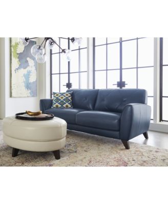 Myia 82 Tufted Back Leather Sofa, Created for Macy's