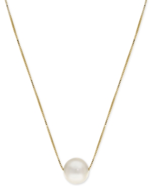 Cultured Freshwater Pearl 9mm Pendant Necklace in 14k Gold