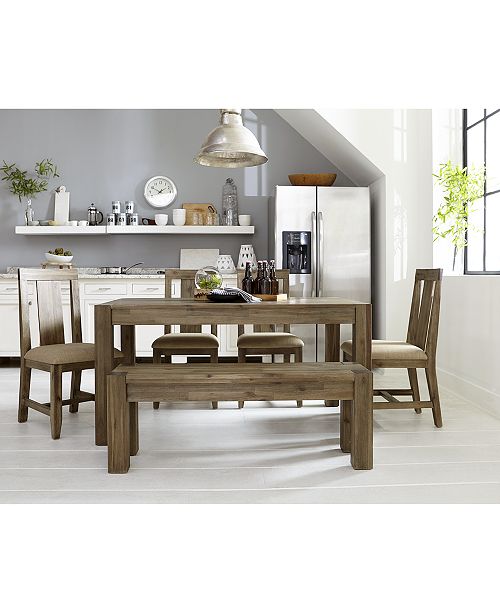 Furniture Canyon Small 6 Pc Dining Set 60 Dining Table 4 Side Chairs Bench Created For Macy S Reviews Furniture Macy S