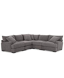 Rhyder 5-Pc. Fabric Sectional Sofa with Armless Chair, Created for Macy's