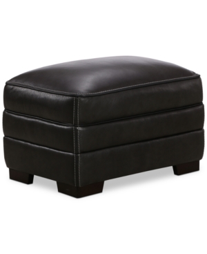 FURNITURE MYARS LEATHER OTTOMAN, CREATED FOR MACY'S