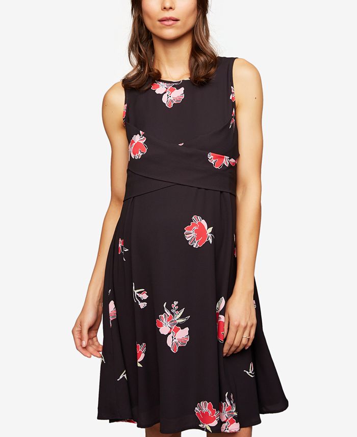 A Pea in the Pod Maternity Crossover Fit & Flare Dress - Macy's