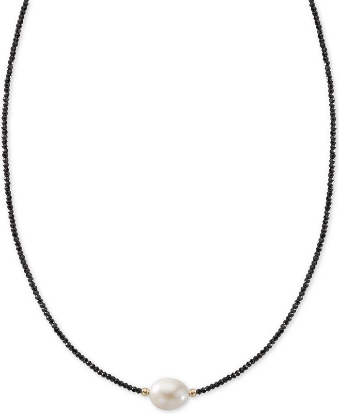 Macy's black outlet pearl necklace
