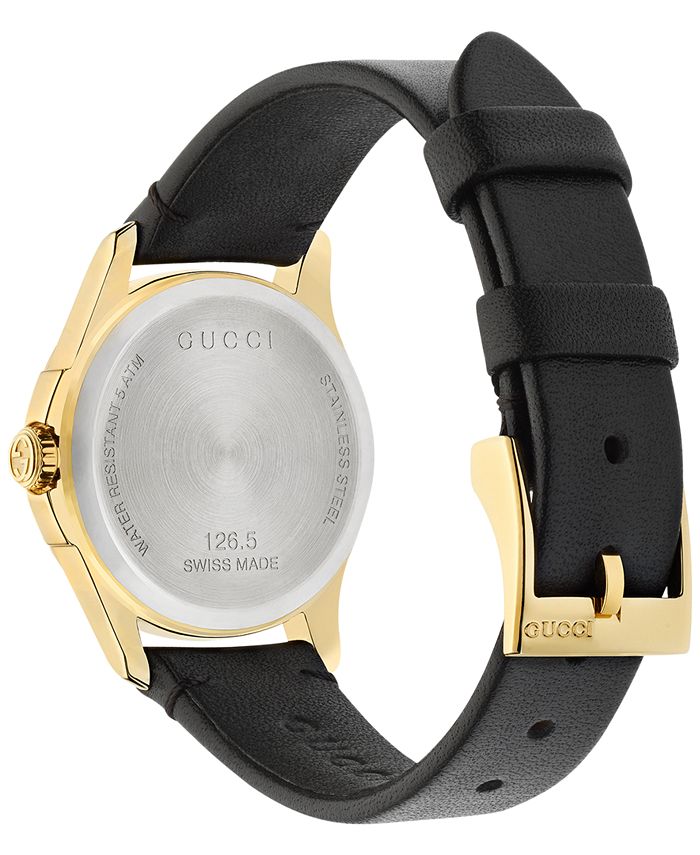 Gucci Women's Swiss G-Timeless Black Leather Strap Watch 27mm - Macy's