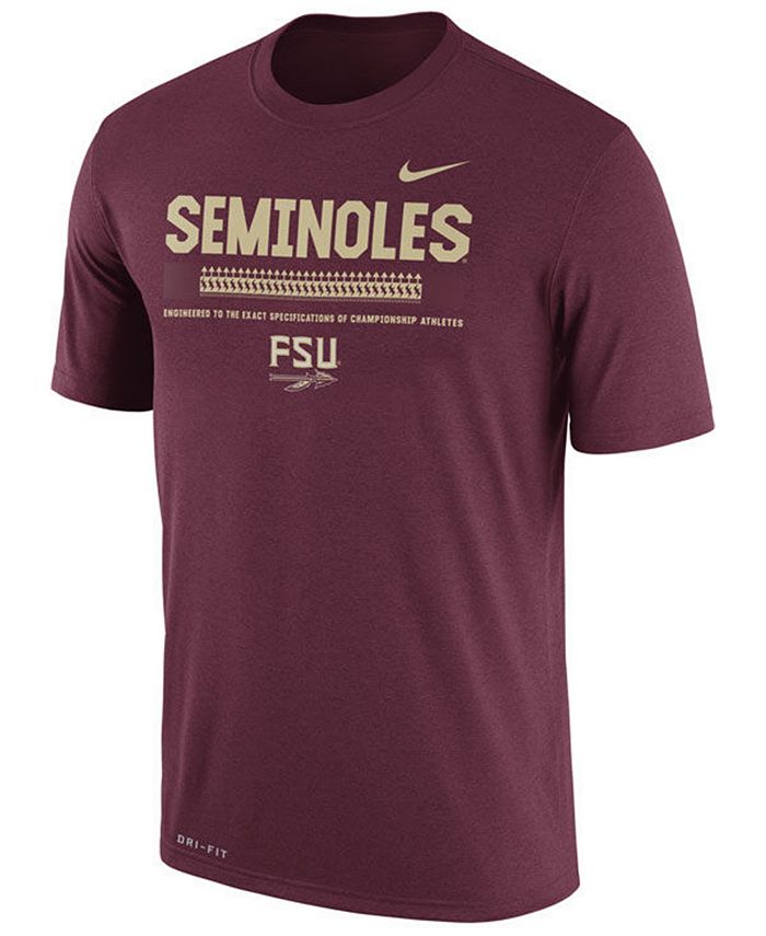 Nike Men's Florida State Seminoles Legend Staff Sideline T-Shirt - Macy's