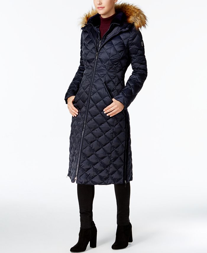 Laundry by Shelli Segal FauxFurTrim Down Maxi Coat Macy's