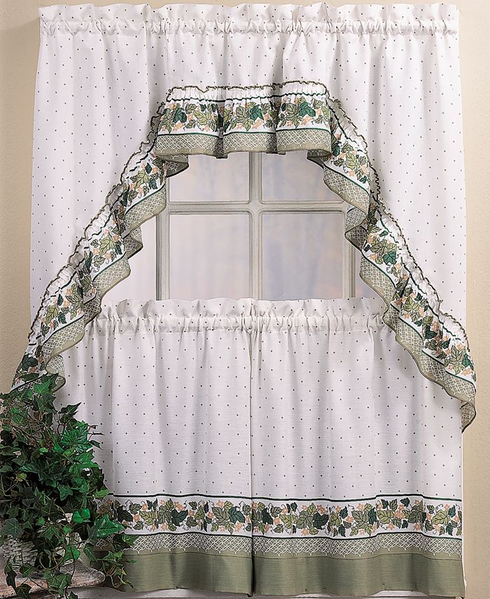 CHF Cottage Ivy 36" Window Tier & Swag Valance Set Macy's