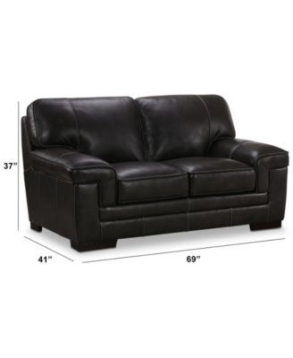 Myars 69" Leather Loveseat, Created for Macy's