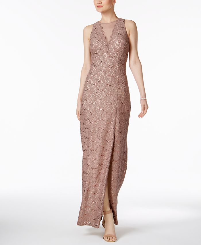 Nightway Petite Sequined-Lace Gown & Reviews - Dresses - Petites - Macy's