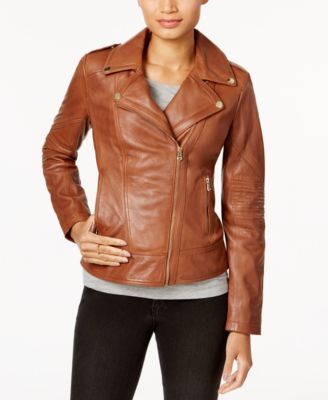 macys leather jacket womens