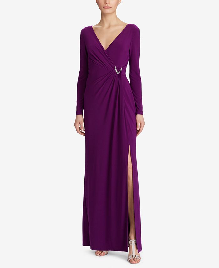 Lauren Ralph Lauren Shirred Jersey Gown & Reviews - Dresses - Women ...