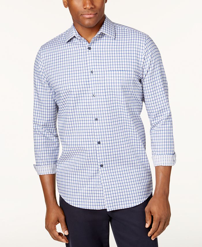 Tasso Elba Men's Long-Sleeve Checked Shirt, Created for Macy's - Macy's