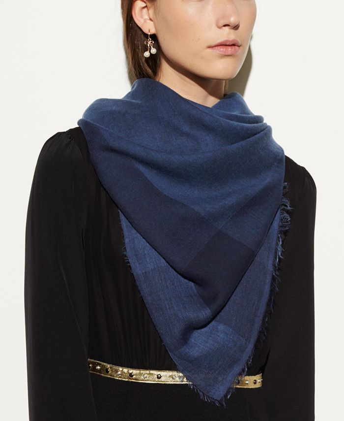 COACH Denim Windowpane Challis Scarf Macy s