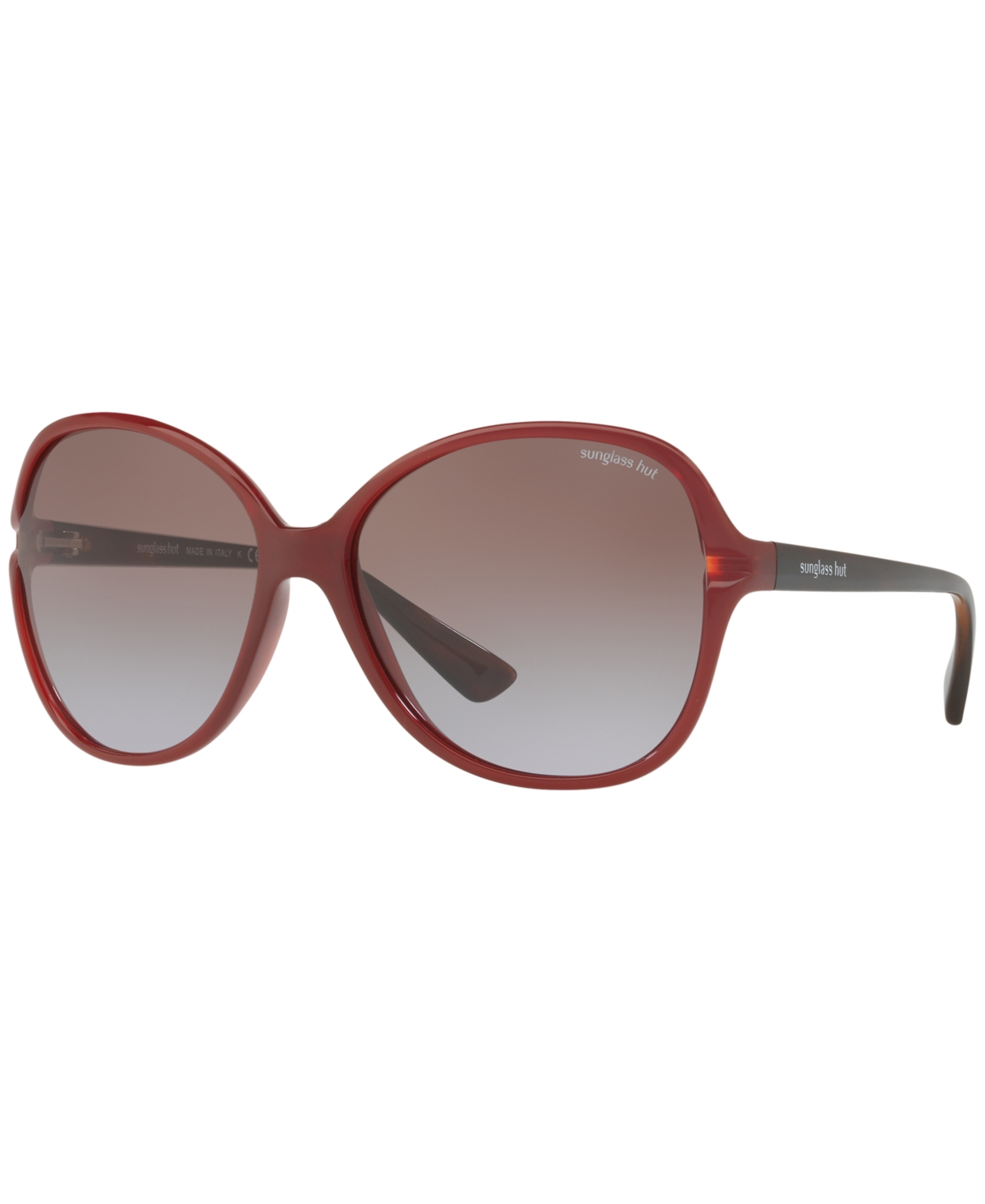 Shop Sunglass Hut Collection Sunglasses, Hu2001 60 In Red,brown Gradient