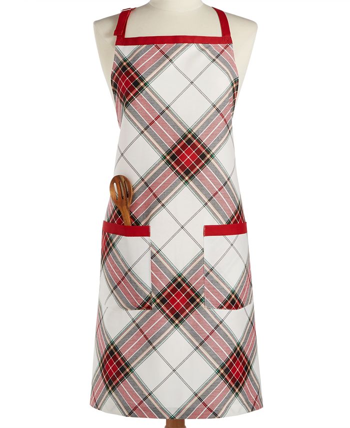 Martha Stewart Collection Deer Pond Cotton Plaid Apron, Created for ...