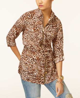 michael kors leopard shirt