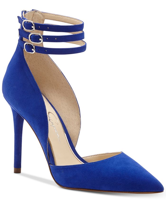 Jessica Simpson Linnee Triple Ankle-Strap Dress Heels - Macy's
