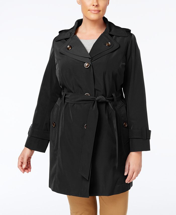 London Fog Plus Size Layered-Collar Trench Coat & Reviews - Coats ...