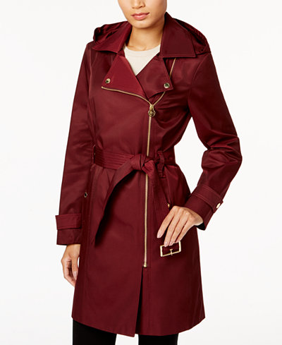 MICHAEL Michael Kors Asymmetrical Raincoat - Coats - Women - Macy's