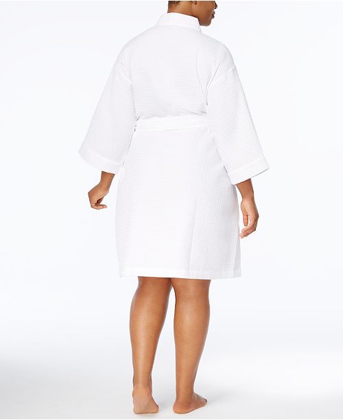 Charter Club Plus Size WaffleWeave Wrap Robe, Created for Macy's