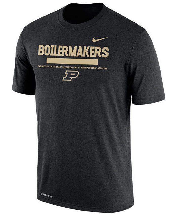 Nike Men's Purdue Boilermakers Legend Staff Sideline T-Shirt - Macy's