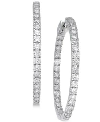 Macy's Diamond In and Out Earrings (5 ct. t.w.) in 14k White Gold - Macy's