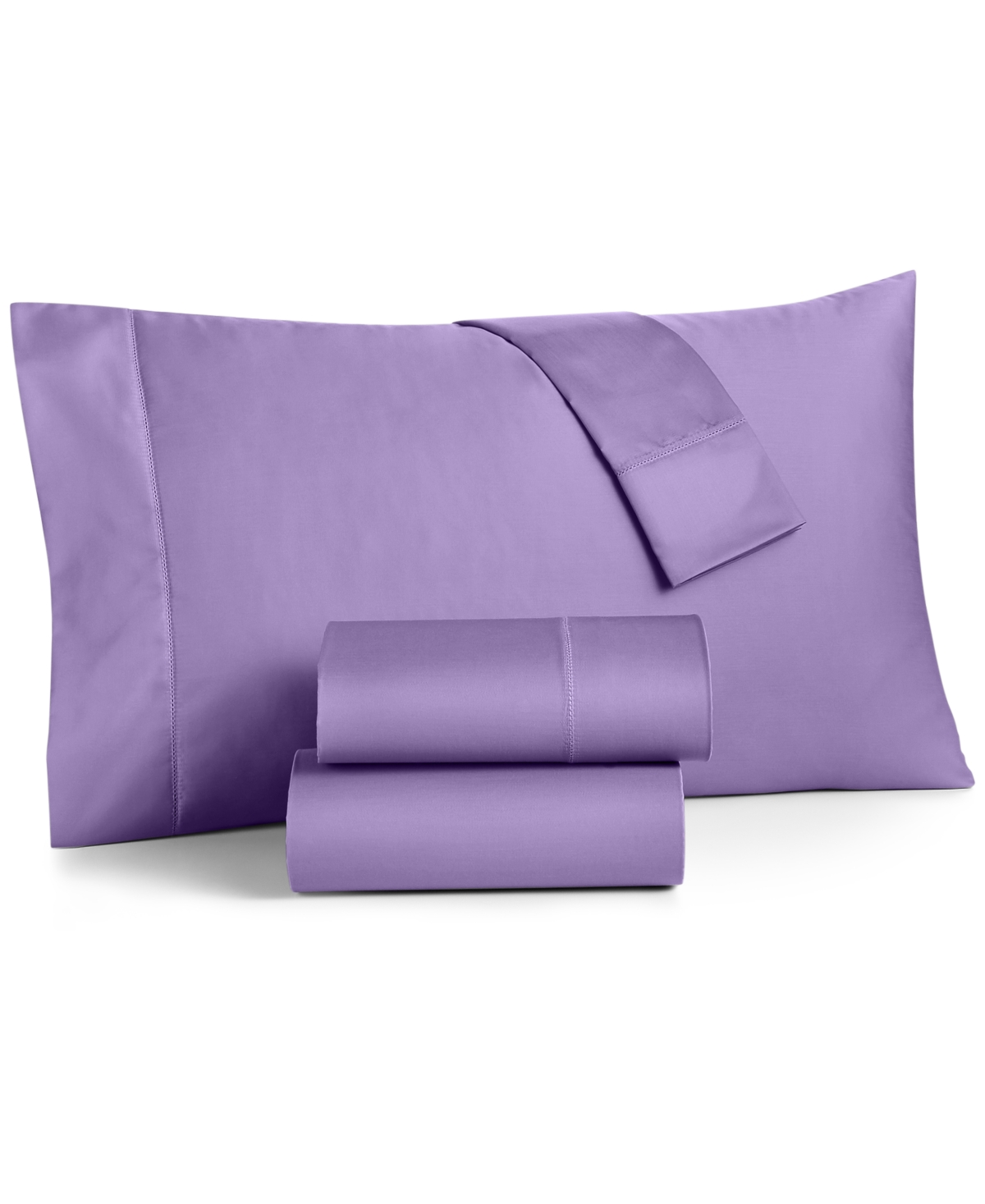 Charter Club Damask Solid 550 Thread Count 100% Cotton 4-pc. Sheet Set, Full, Created For Macy's In Amethyst