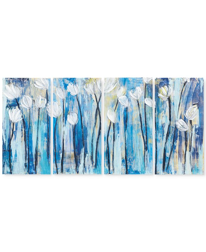 INK+IVY - Ocean Breeze Blossom 4-Pc. Gel-Coated Canvas Print Set